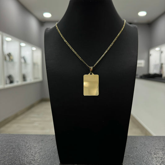 Collana groumette slim con piastra oro