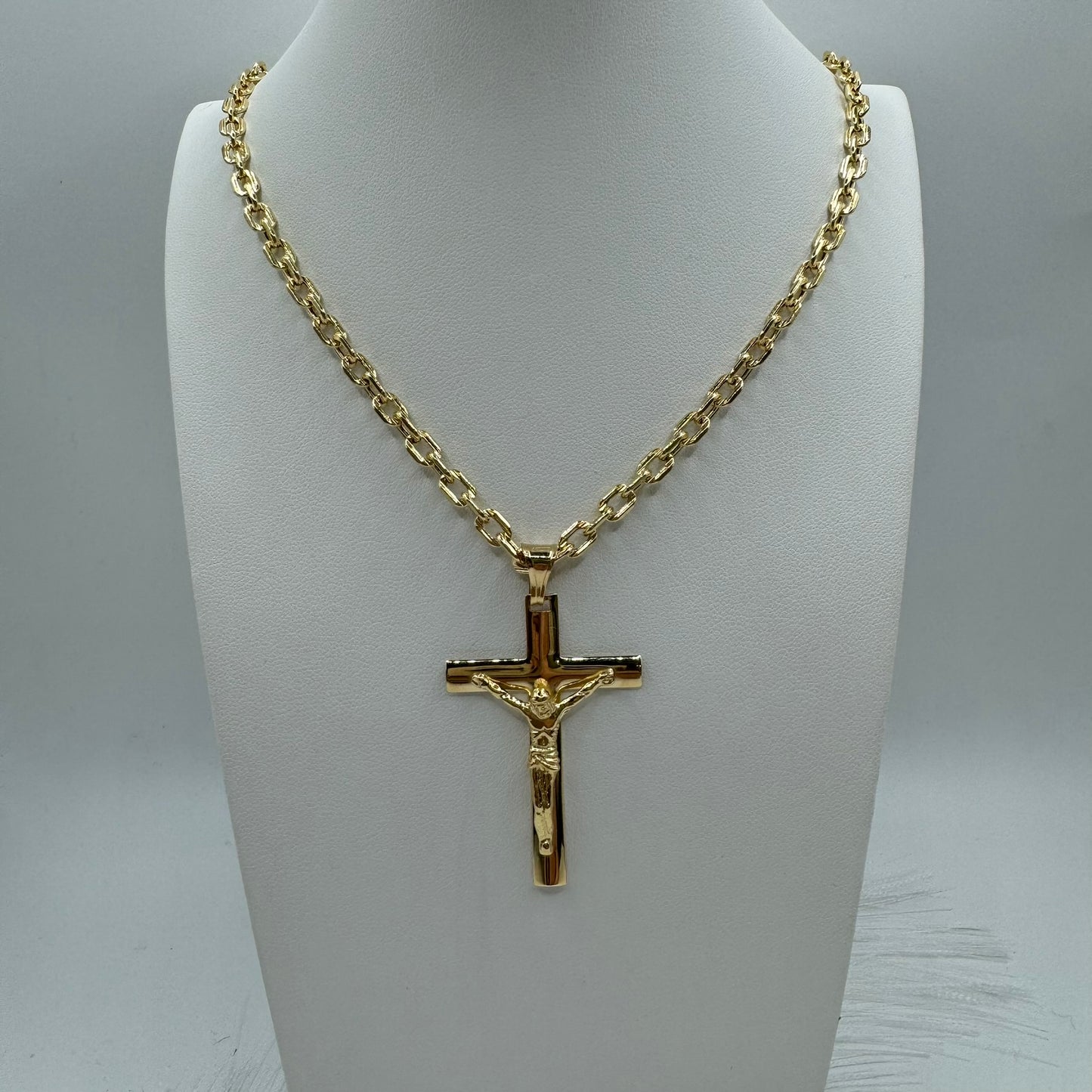 Collana catena con croce oro