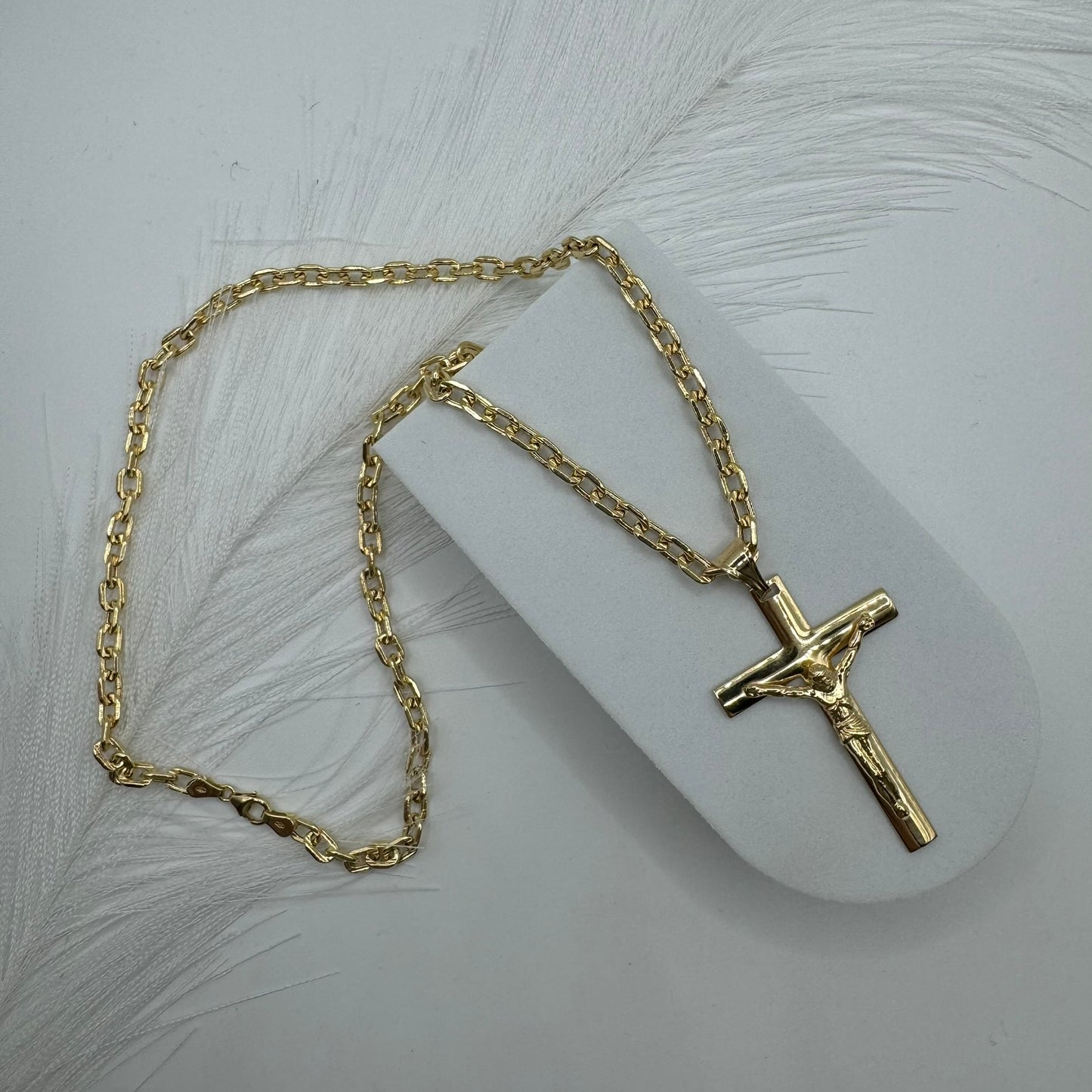 Collana catena con croce oro