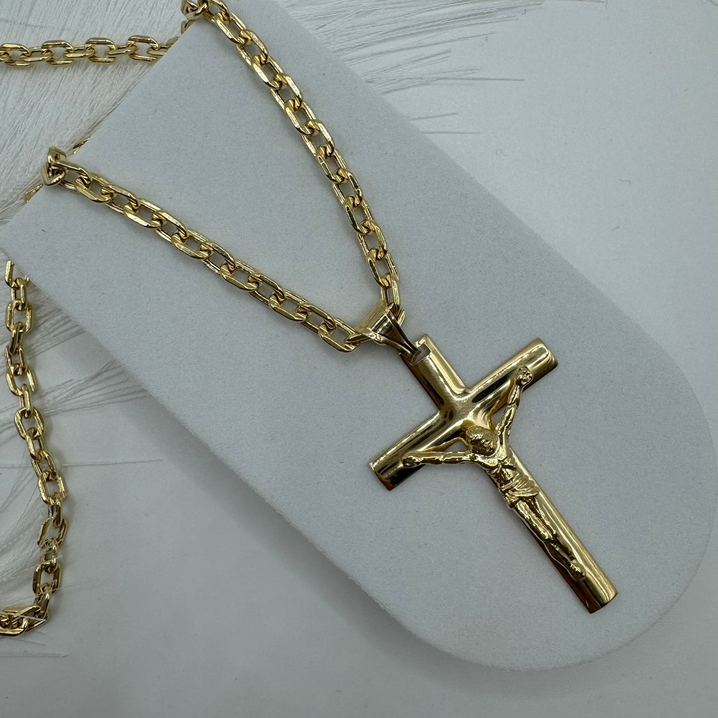 Collana catena con croce oro