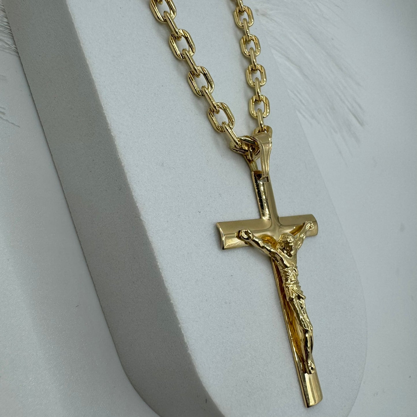 Collana catena con croce oro