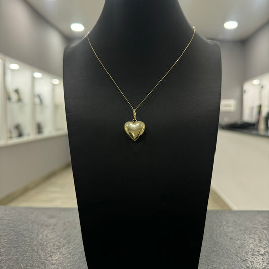 Collana veneziana con cuore bombè oro