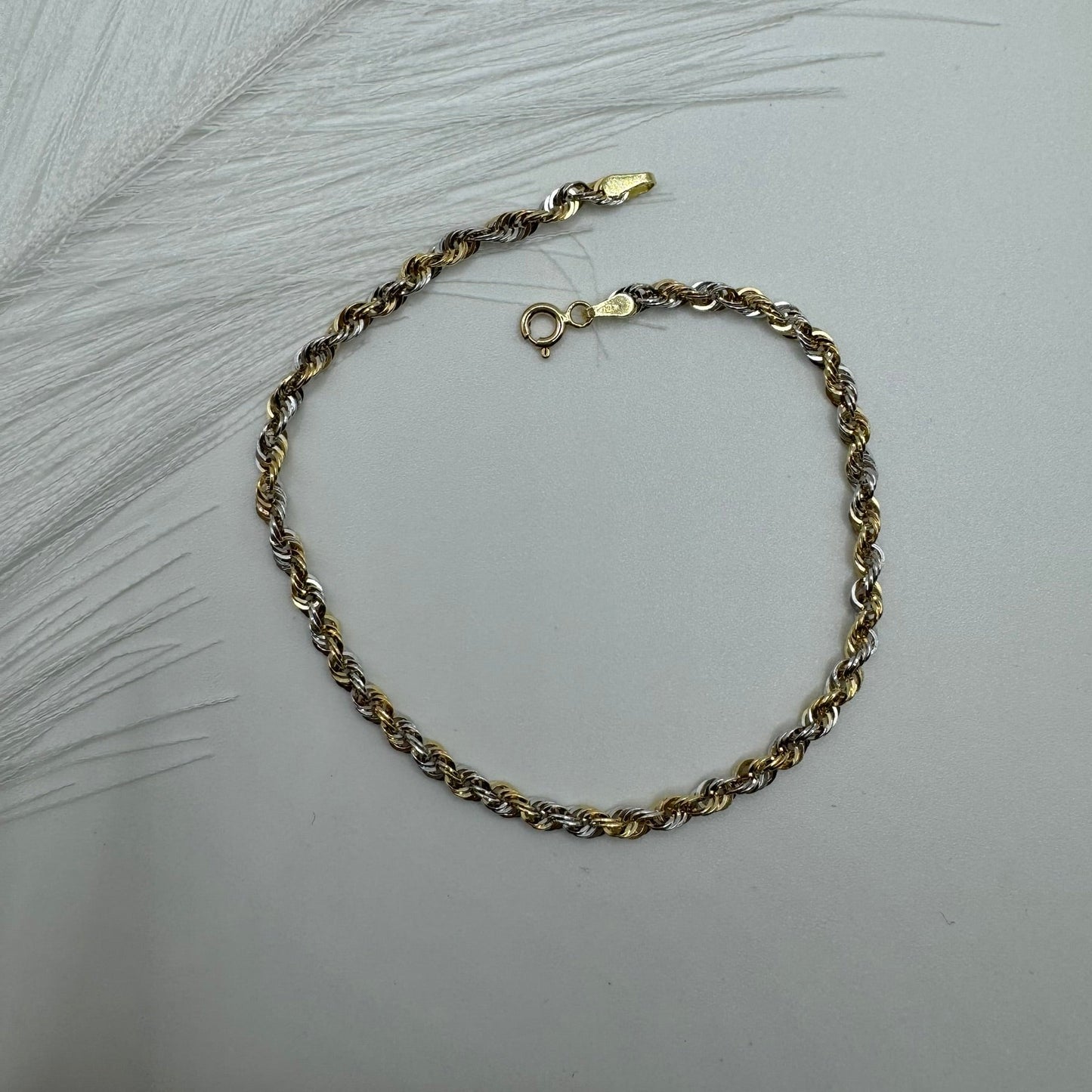 Bracciale fune bicolor oro