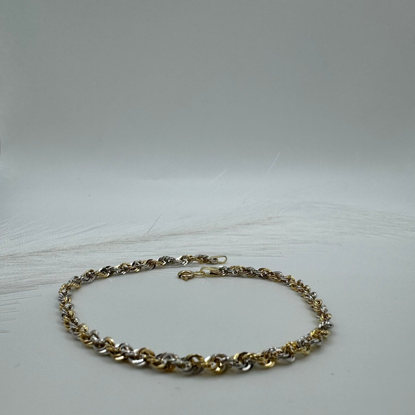 Bracciale fune bicolor oro