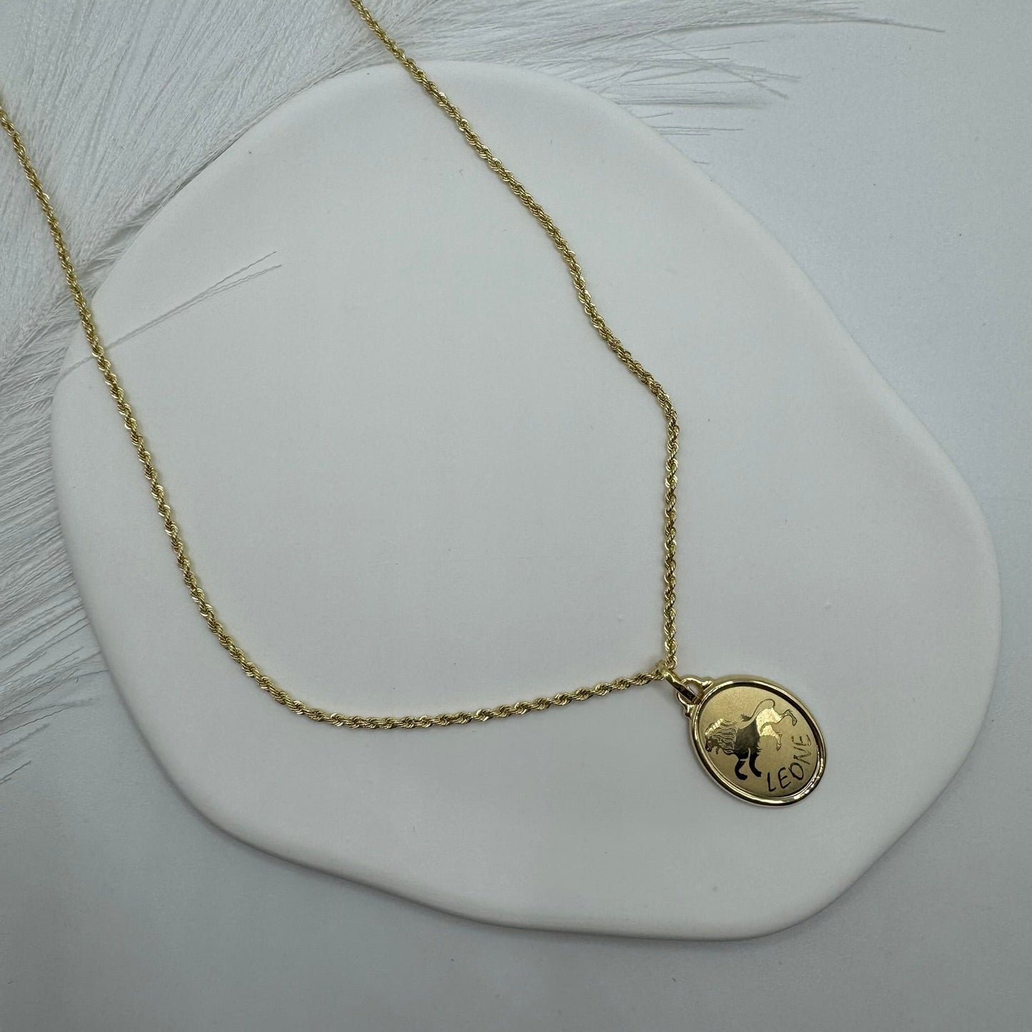 Collana fune con segno zodiacale oro