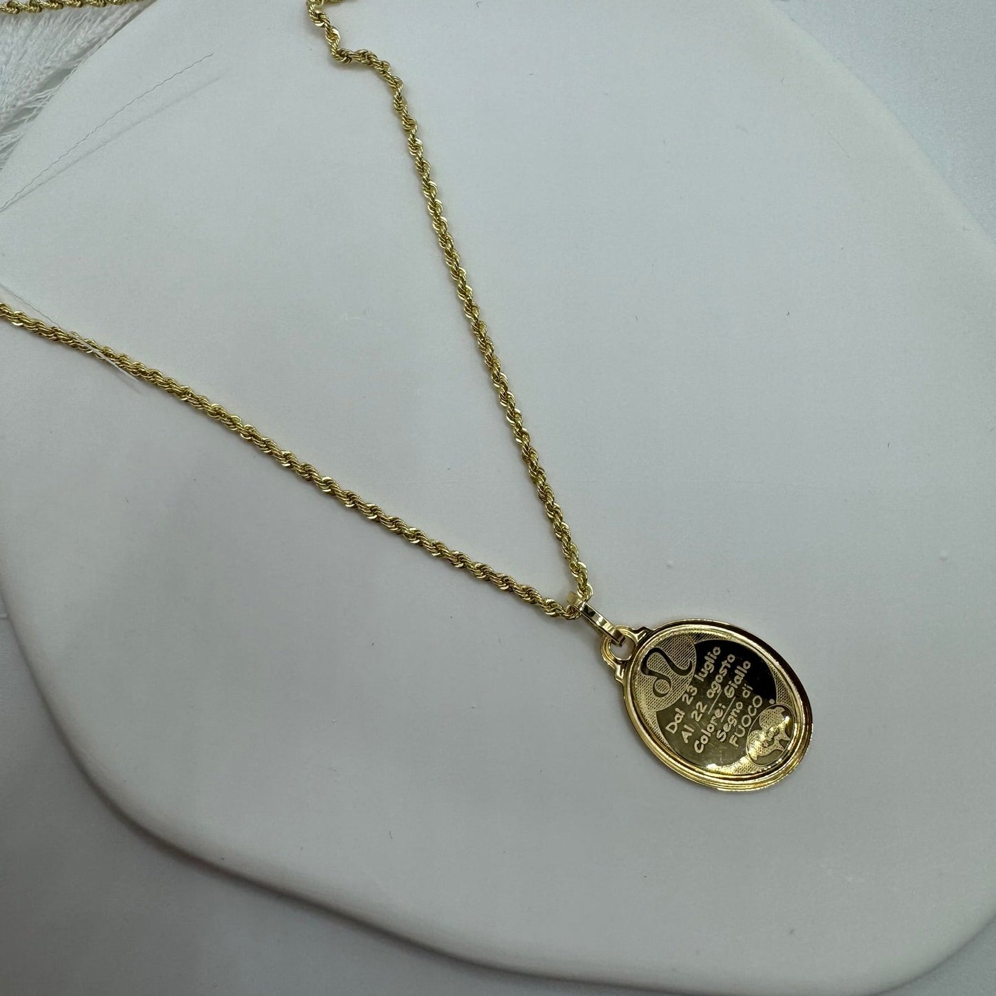 Collana fune con segno zodiacale oro