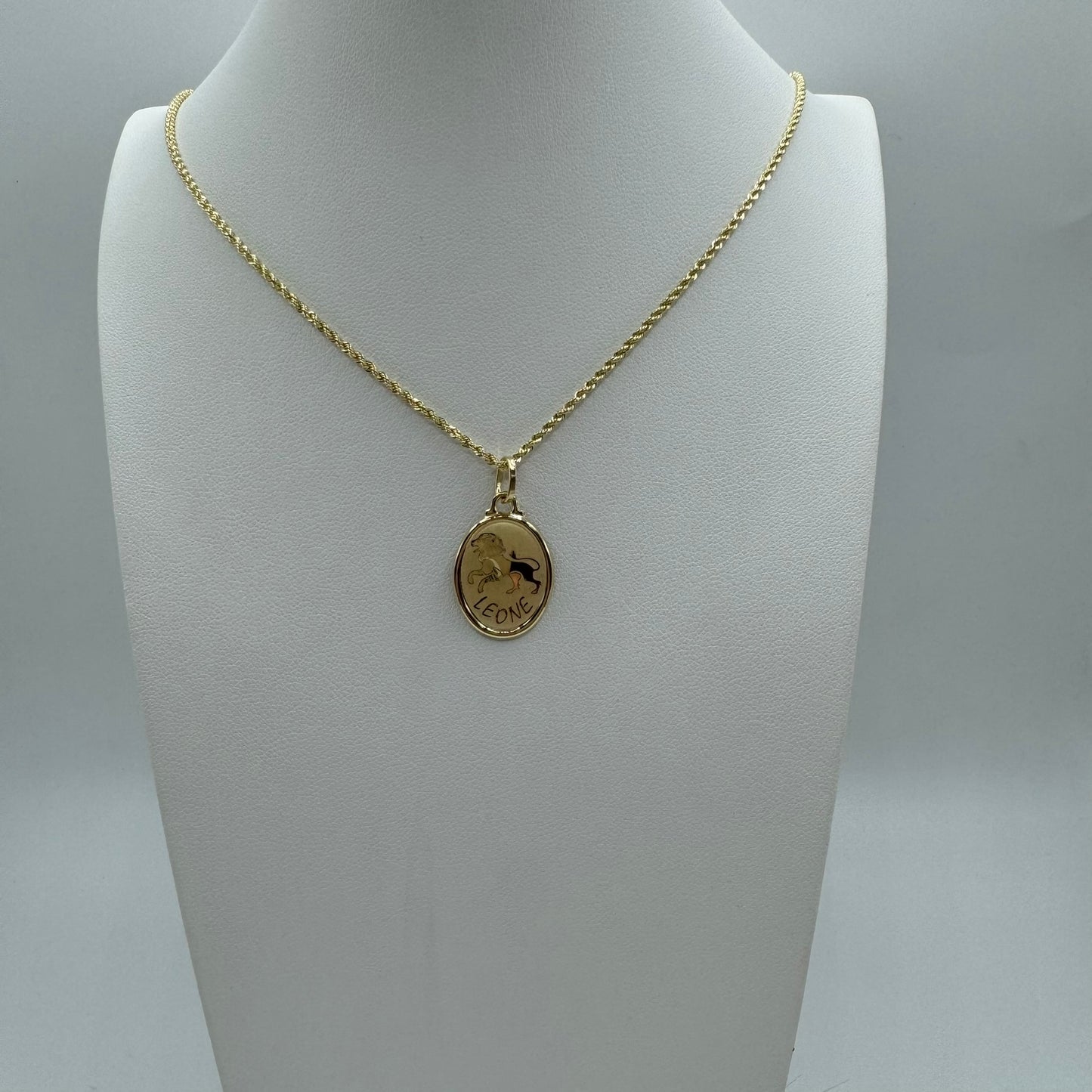 Collana fune con segno zodiacale oro