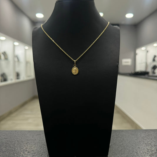 Collana fune con pendente dea oro