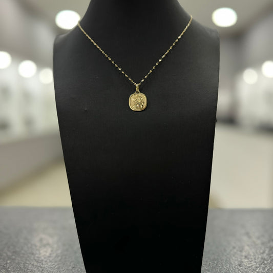 Collana specchiatina con angelo oro