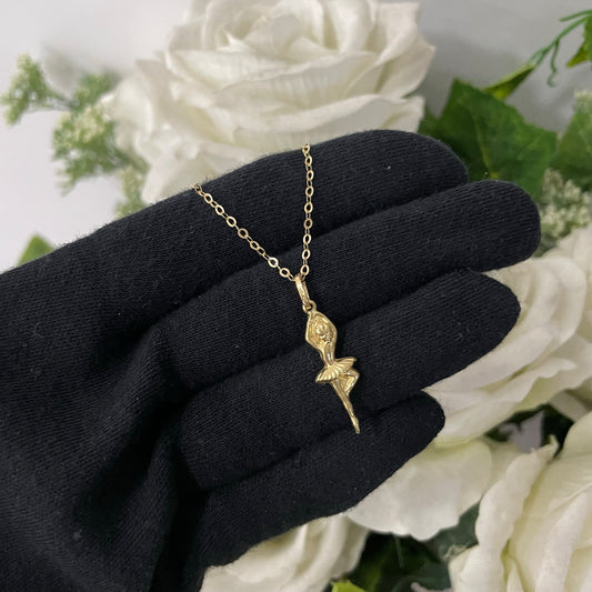 Collana catena con ballerina oro