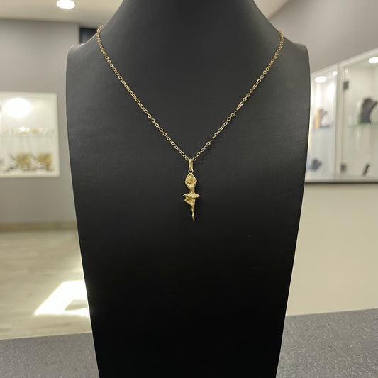 Collana catena con ballerina oro