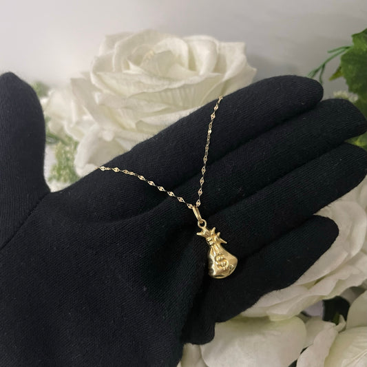 Collana specchiatina con bottino oro