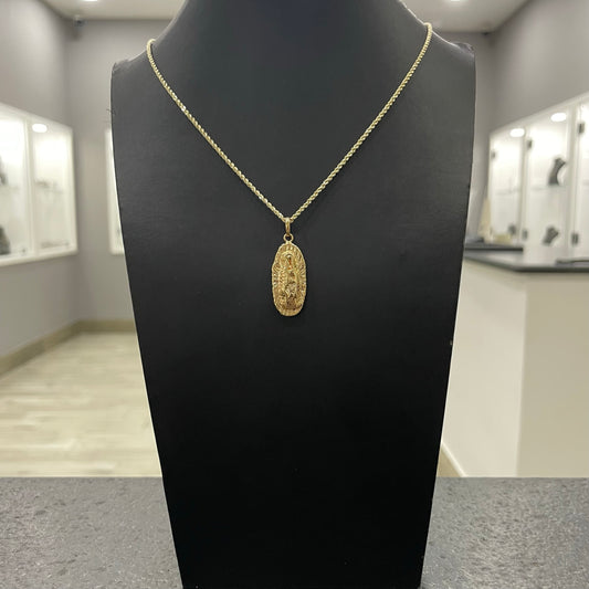 Collana fune con madonna di Guadalupe oro