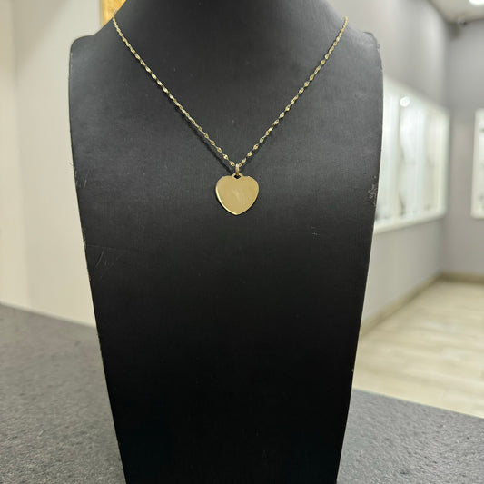 Collana specchiatina con cuore piastra oro