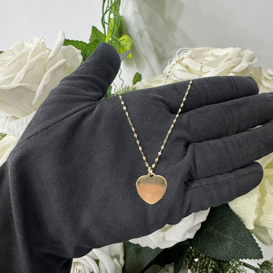 Collana specchiatina con cuore piastra oro