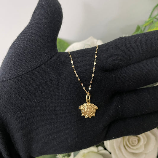 Collana specchiatina con medusa  oro