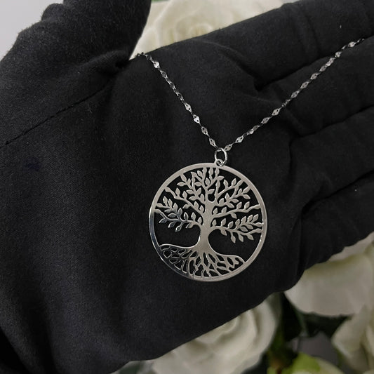 Collana specchiatina con albero della vita oro