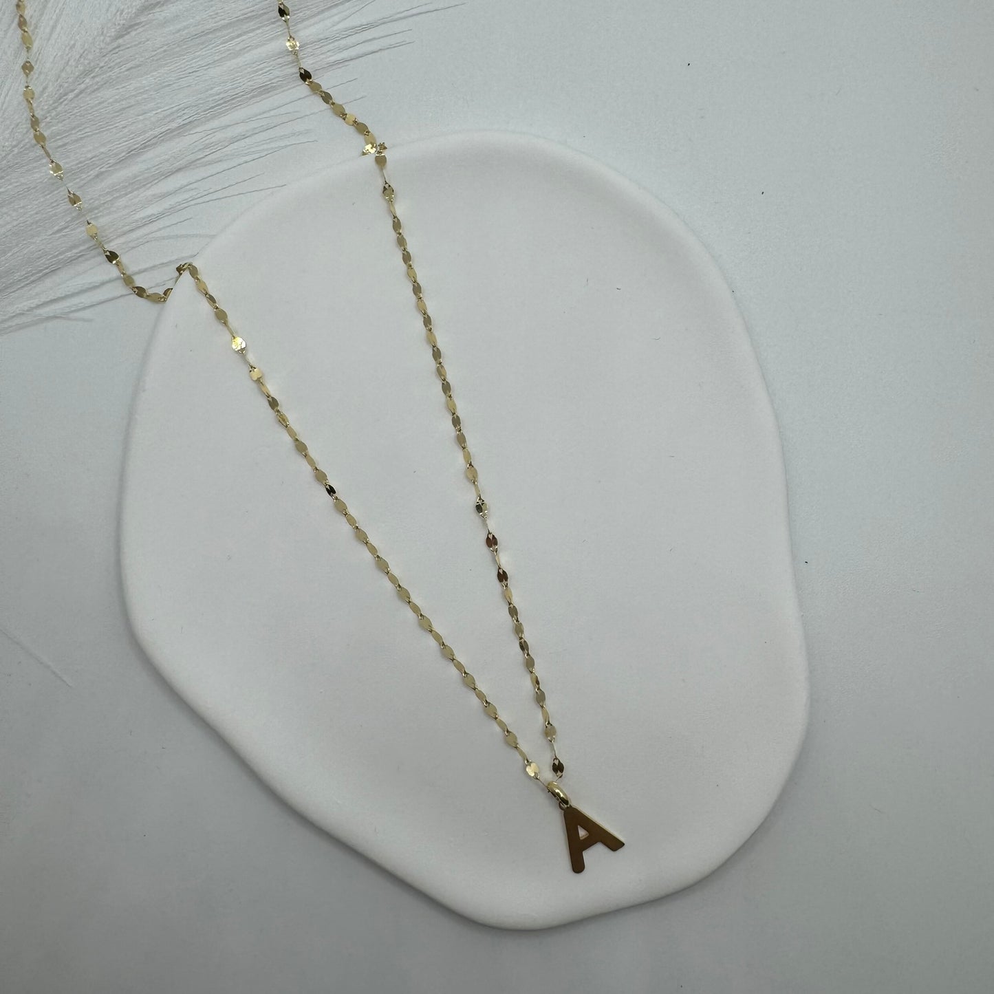 Collana specchiatina con lettera oro