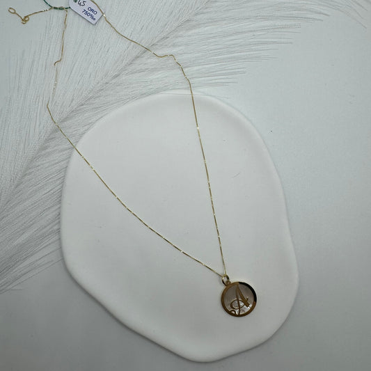 Collana veneziana con lettera cerchio oro