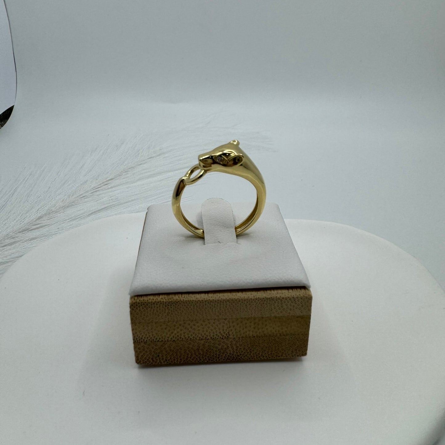 Anello jaguaro oro e zirconi