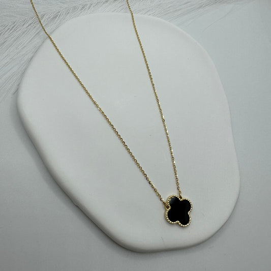 Collana con fiore nero oro