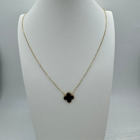 Collana con fiore nero oro