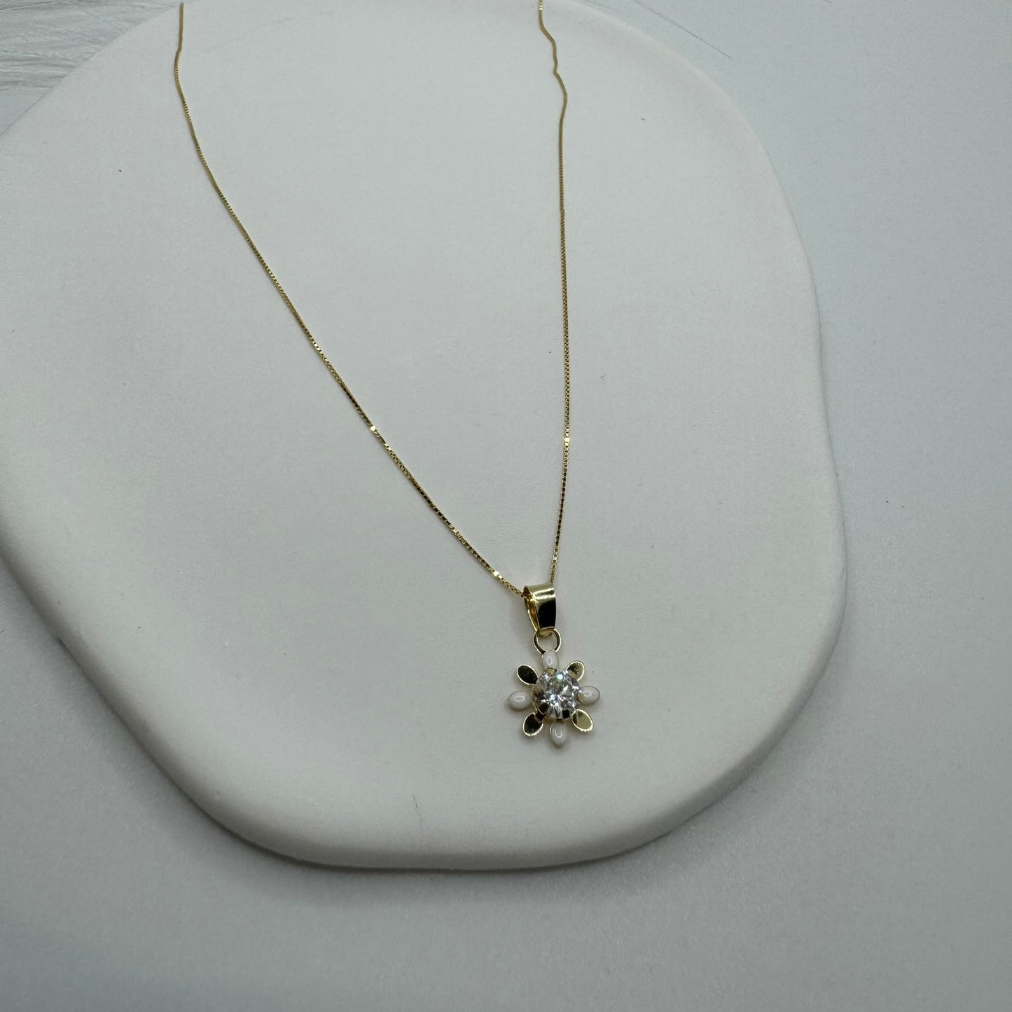 Collana veneziana con fiore zirconi e oro