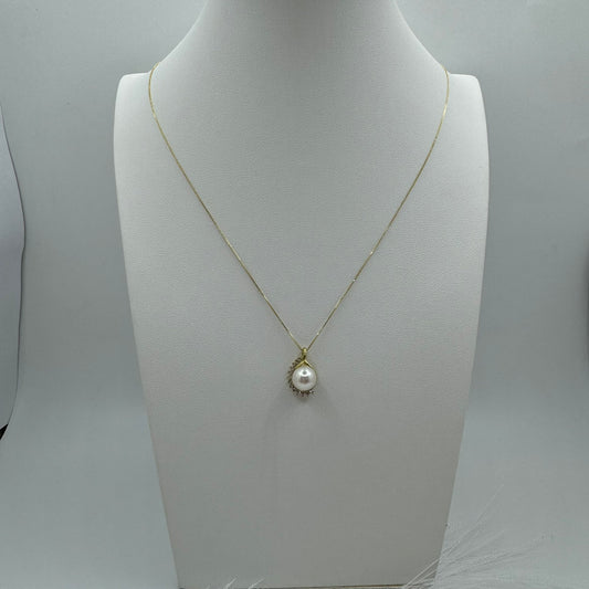 Collana veneziana con perla zirconi e oro