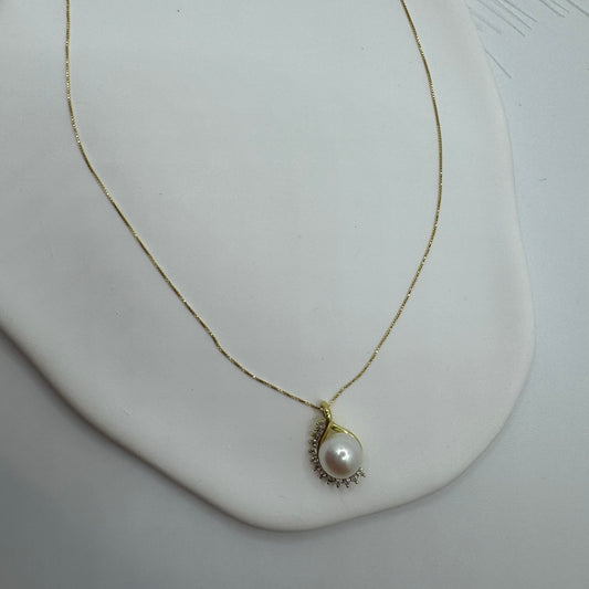 Collana veneziana con perla zirconi e oro