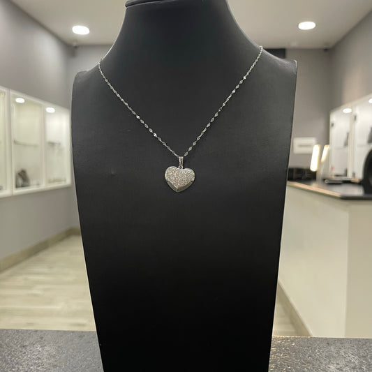 Collana specchiatina con cuore oro e zirconi