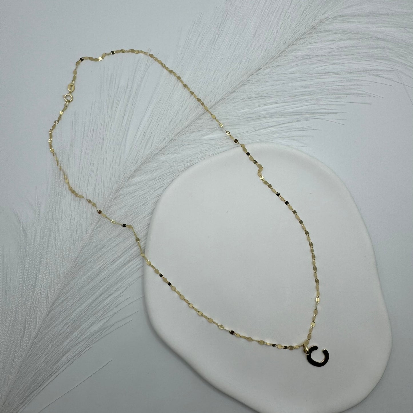 Collana specchiatina con lettera oro