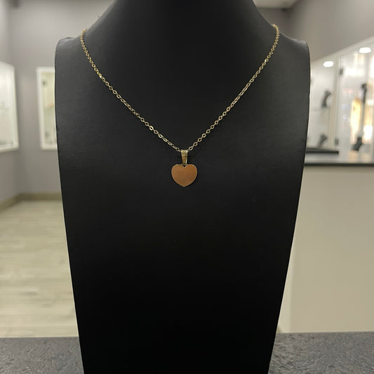 Collana catena con cuore piatto oro