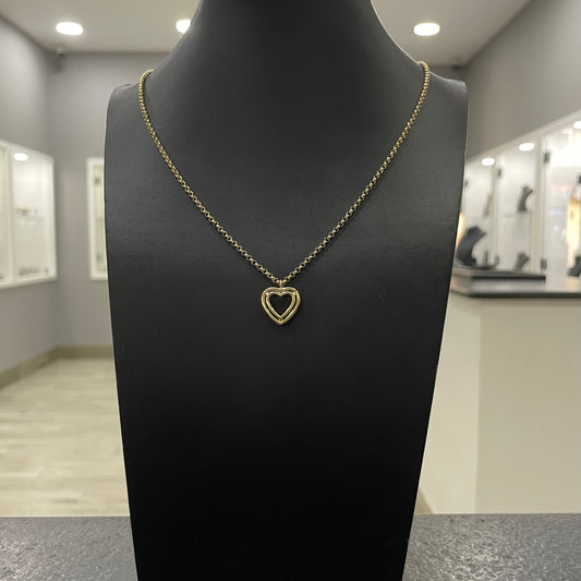 Collana rollò con cuore forato oro