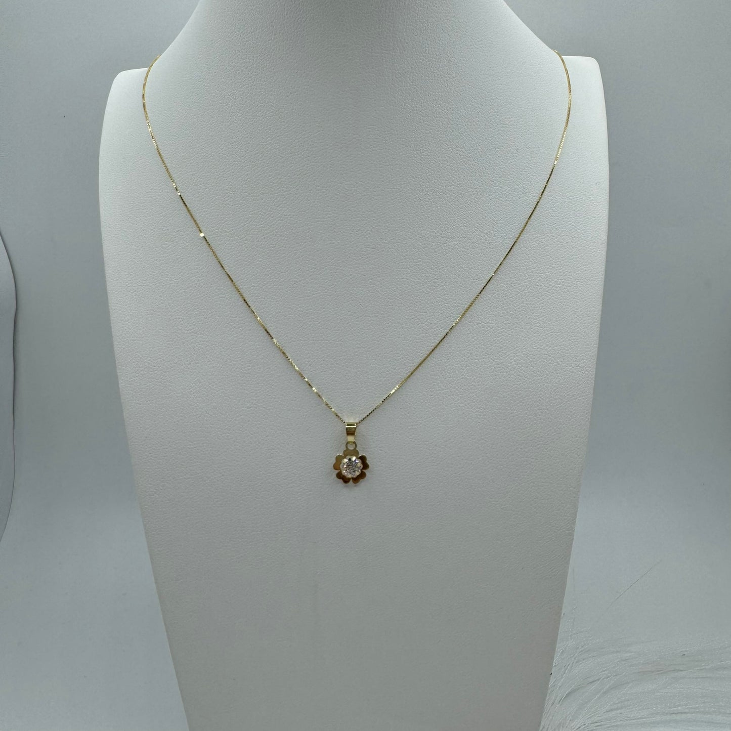 collana veneziana con  fiore zirconi e oro