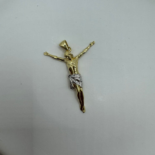 Pendente Cristo bicolor oro