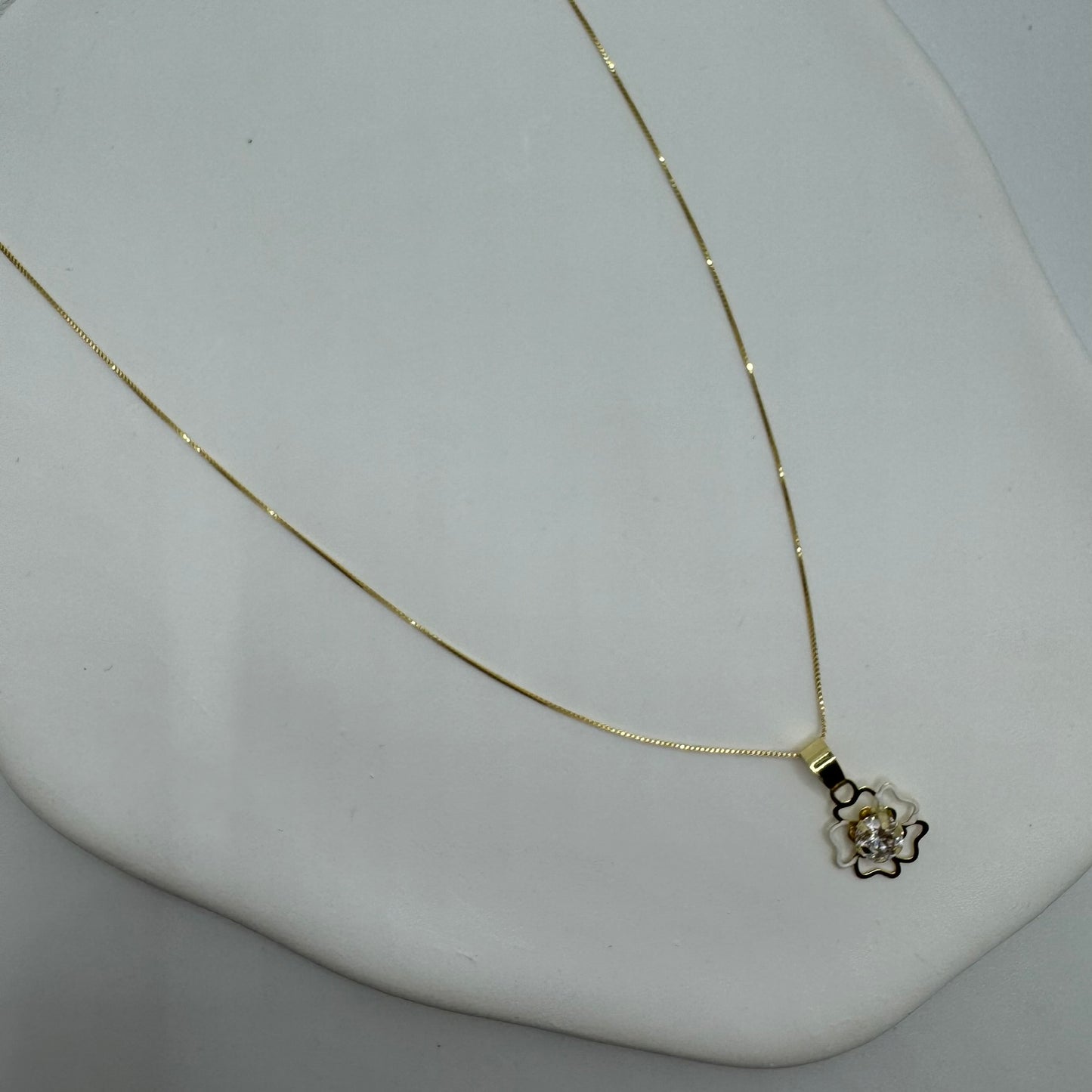 Collana veneziana  con fiore oro e zirconi