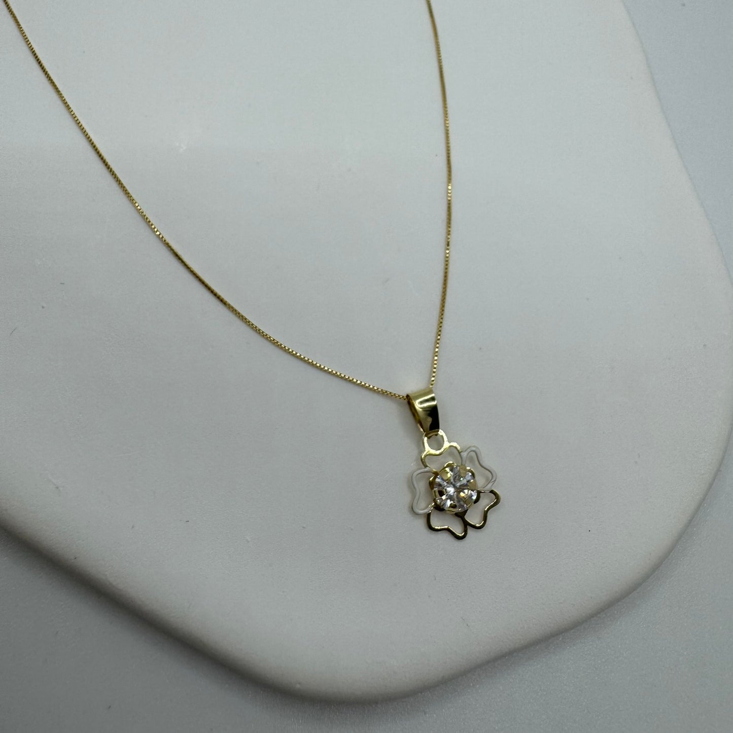 Collana veneziana  con fiore oro e zirconi