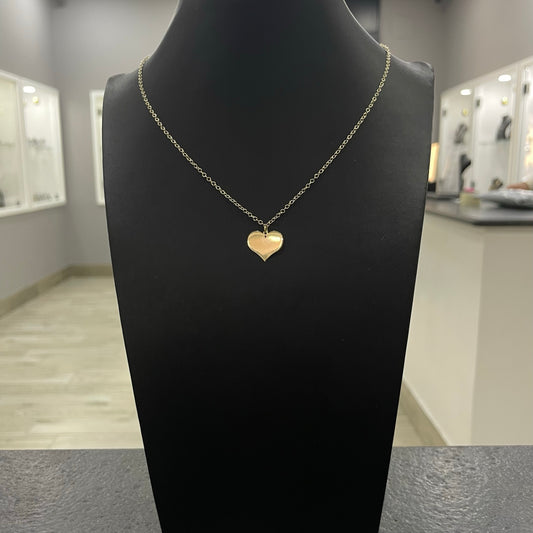 Collana rollò con cuore piatto