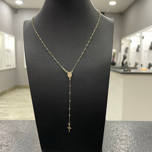 Collana rosario con sfere lisce oro