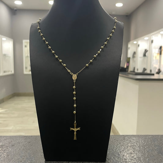 Collana rosario con sfere lisce oro