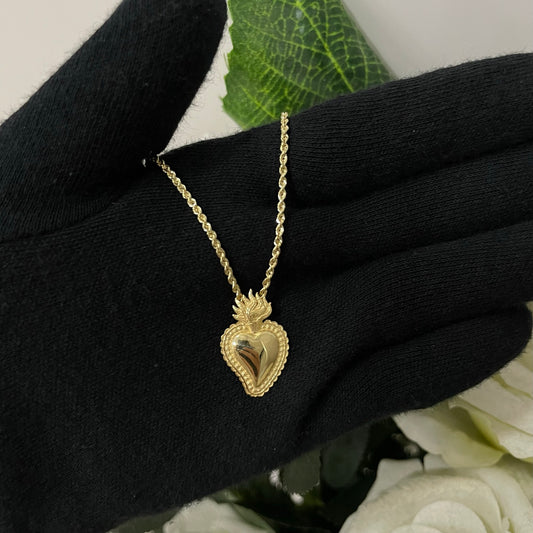 Collana fune con sacro cuore