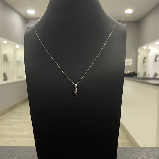 Collana veneziana con croce diamante e oro