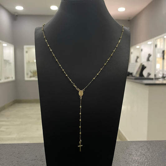 Collana rosario con sfere lavorate oro